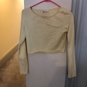 Forever21 long sleeve light yellow crop top!
